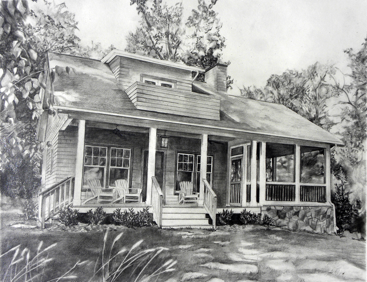 Charming Bay Cottage, 11"x14"