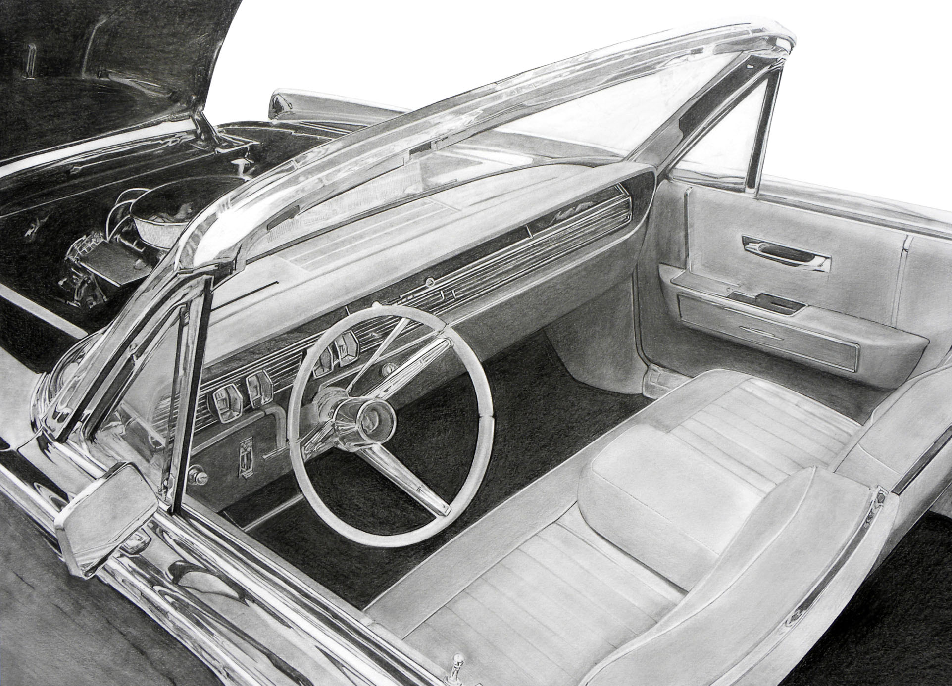 Convertible Interior, 18"x24"