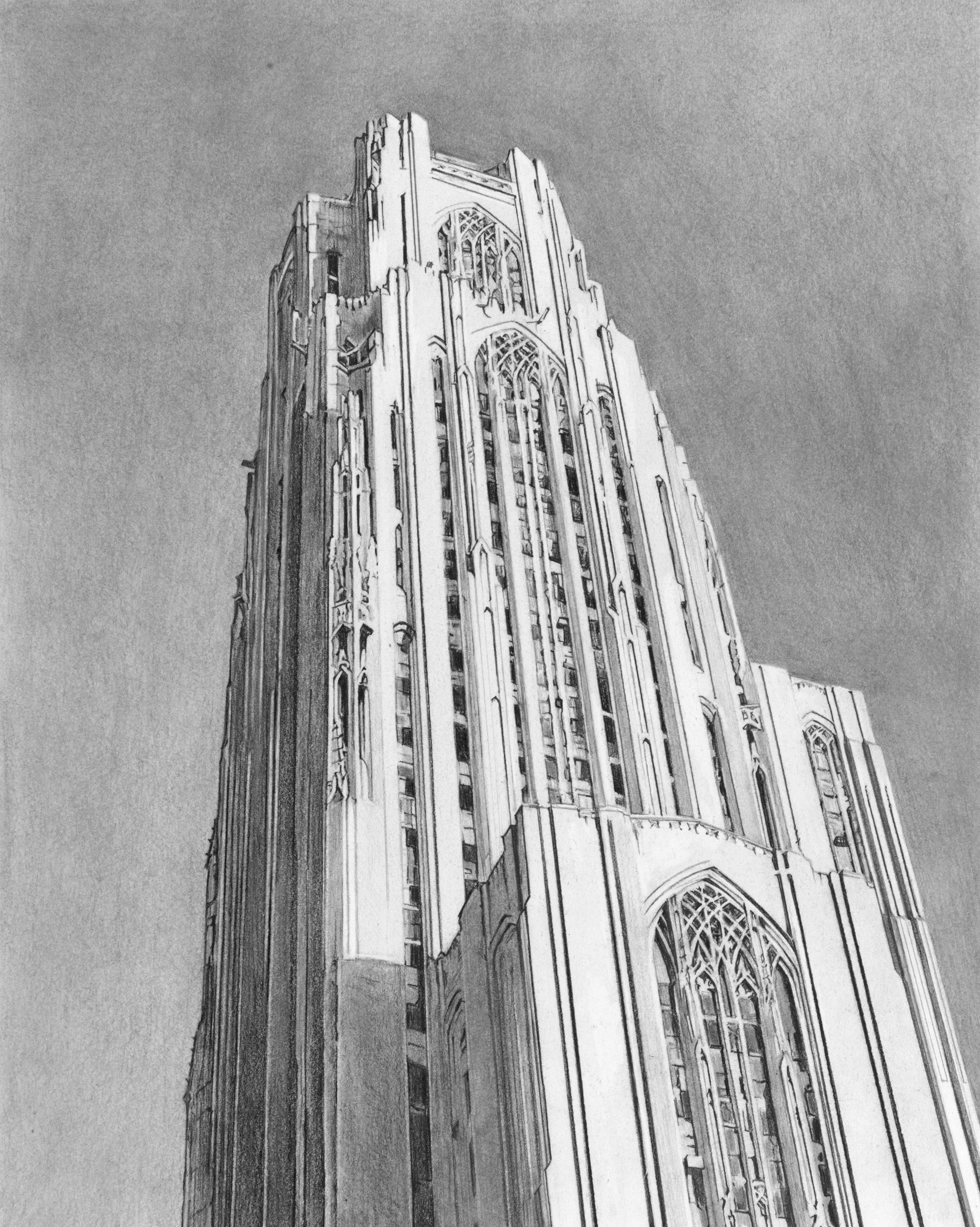 University of Pittsburgh Cathedral of Learning, 8"x10"