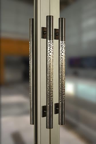Illuminated door pull from Morphic collection of Martin Pierce Hardware Los Angeles CA