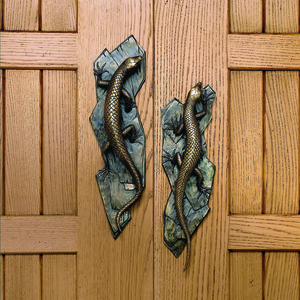 Lizard entry door pul l from Martin Pierce Los Angeles CA Photo Doug Hill