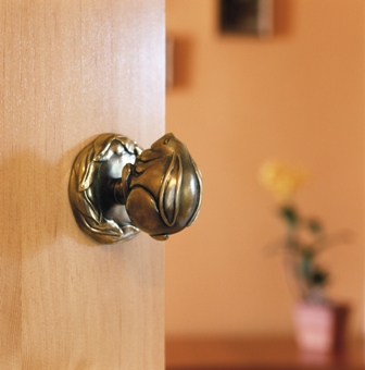 Bronze rabbit door knob by Martin Pierce Hardware Los Angeles CA 90016 Photo by Doug Hill