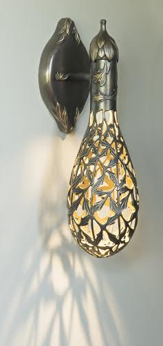 Bronze floral wall sconce by Martin Pierce Hardware Los Angeles Ca 90016 Photo Doug Hill