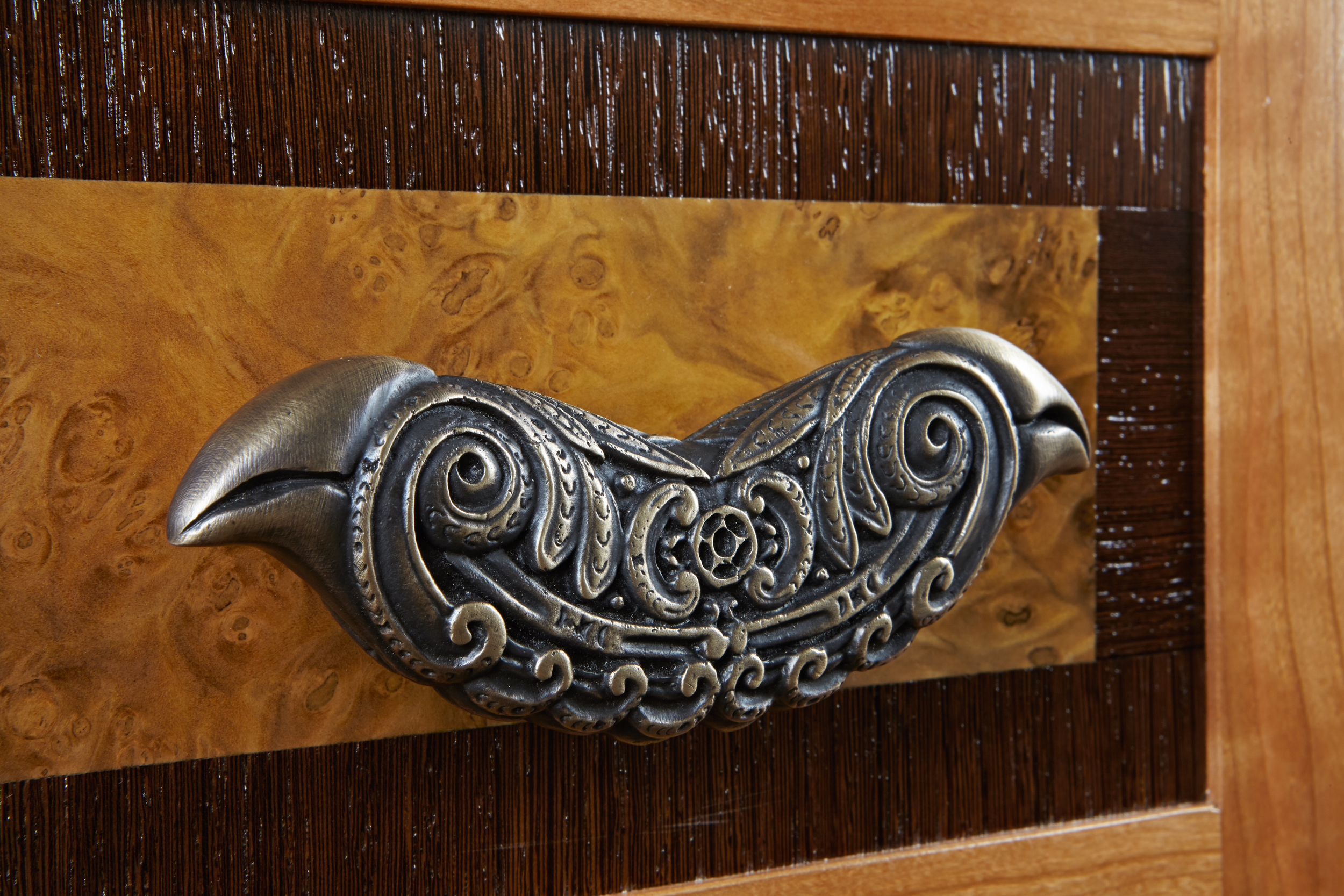 Hawaiian bird pull door handle from Martin Pierce Hardware Los Angeles Ca 90016