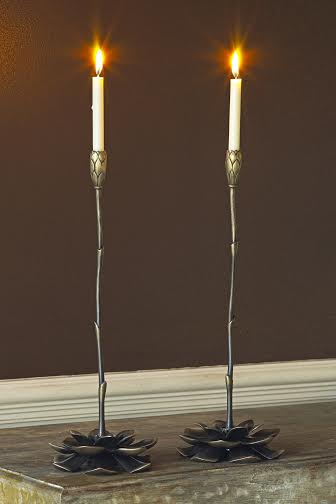 Bronze candlesticks by Martin Pierce Hardware Los Angeles Ca 90016 Photo Doug Hill