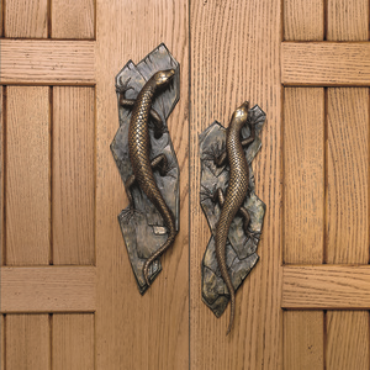 Lizard door handles from Martin Pierce Hardware Los Angeles Ca 90016 Photo Doug Hill
