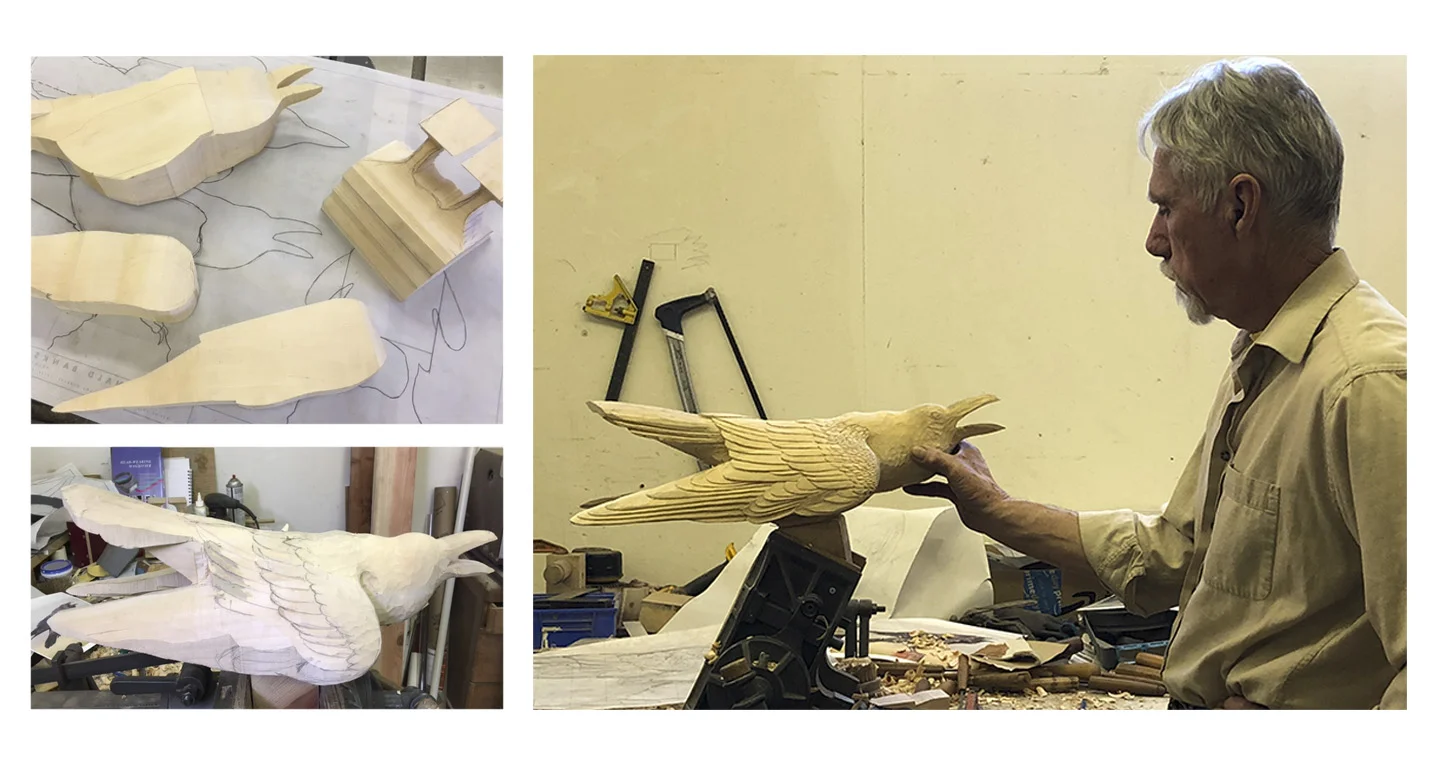Constructing and de-constructing a Raven for lost wax casting