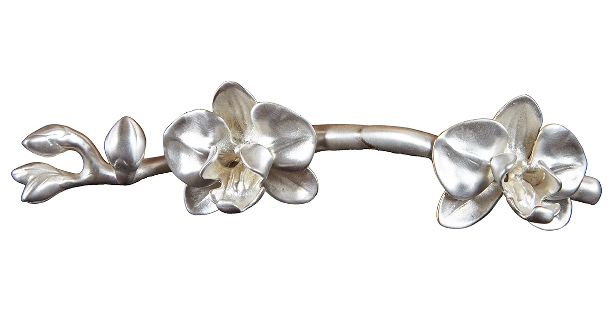 Orchid cabinet pulls - from wooden origins to bronze gems