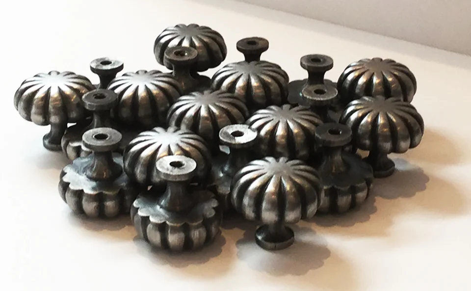 Custom cabinet hardware and the challenge of creating steel replicas of pewter castings