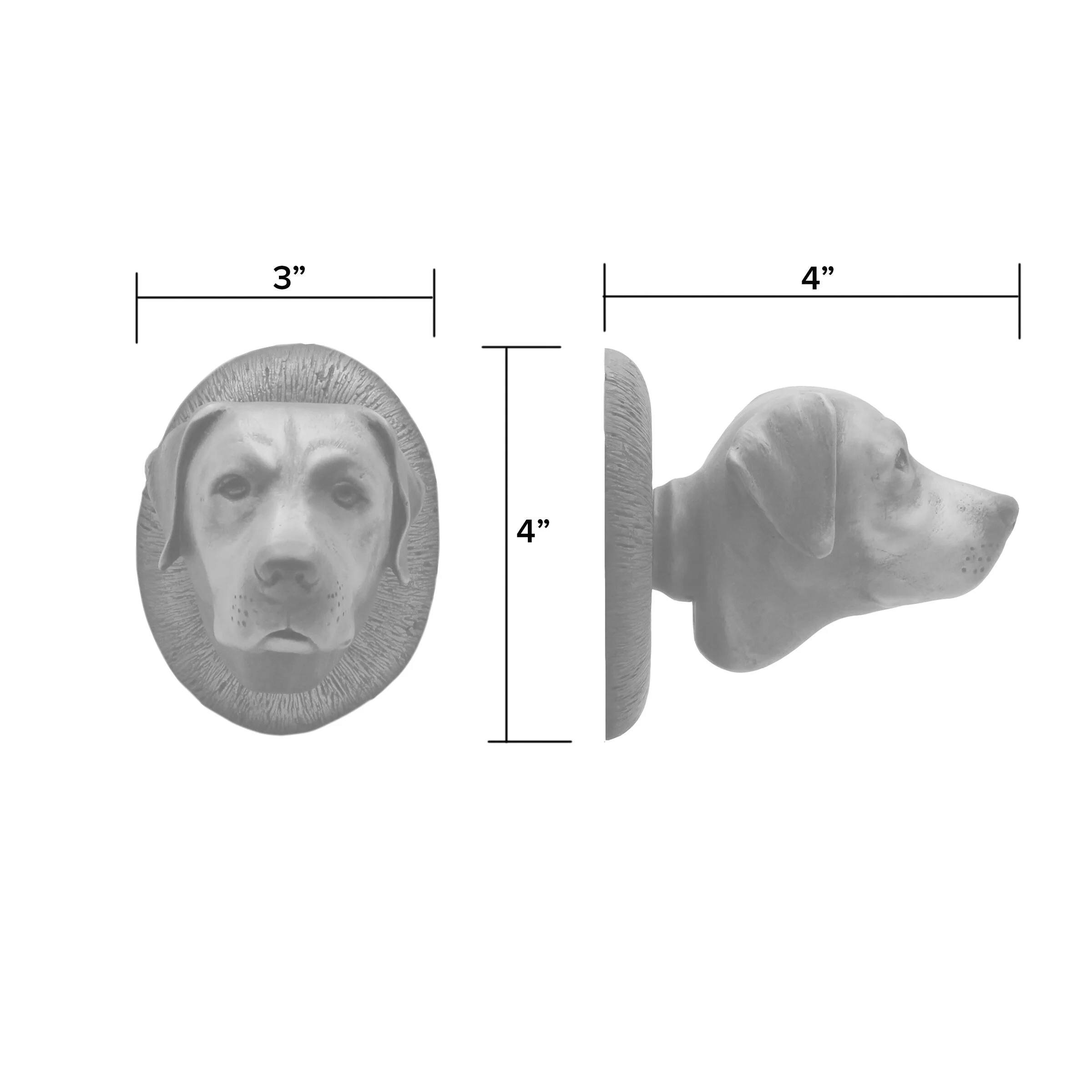 Dimensionla drawing for mounting Labrador door knob