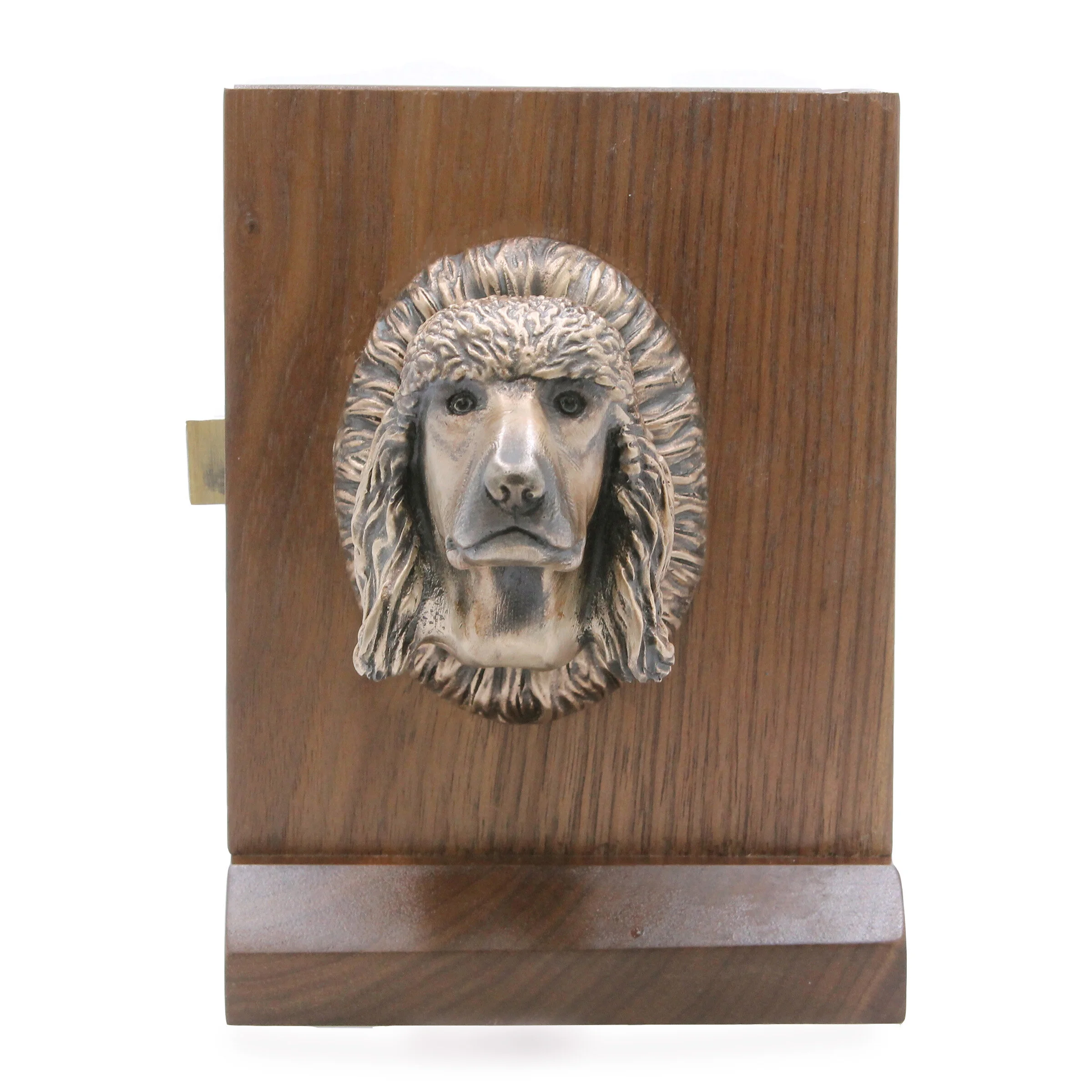 Poodle door knob face detail captured in solid bronze