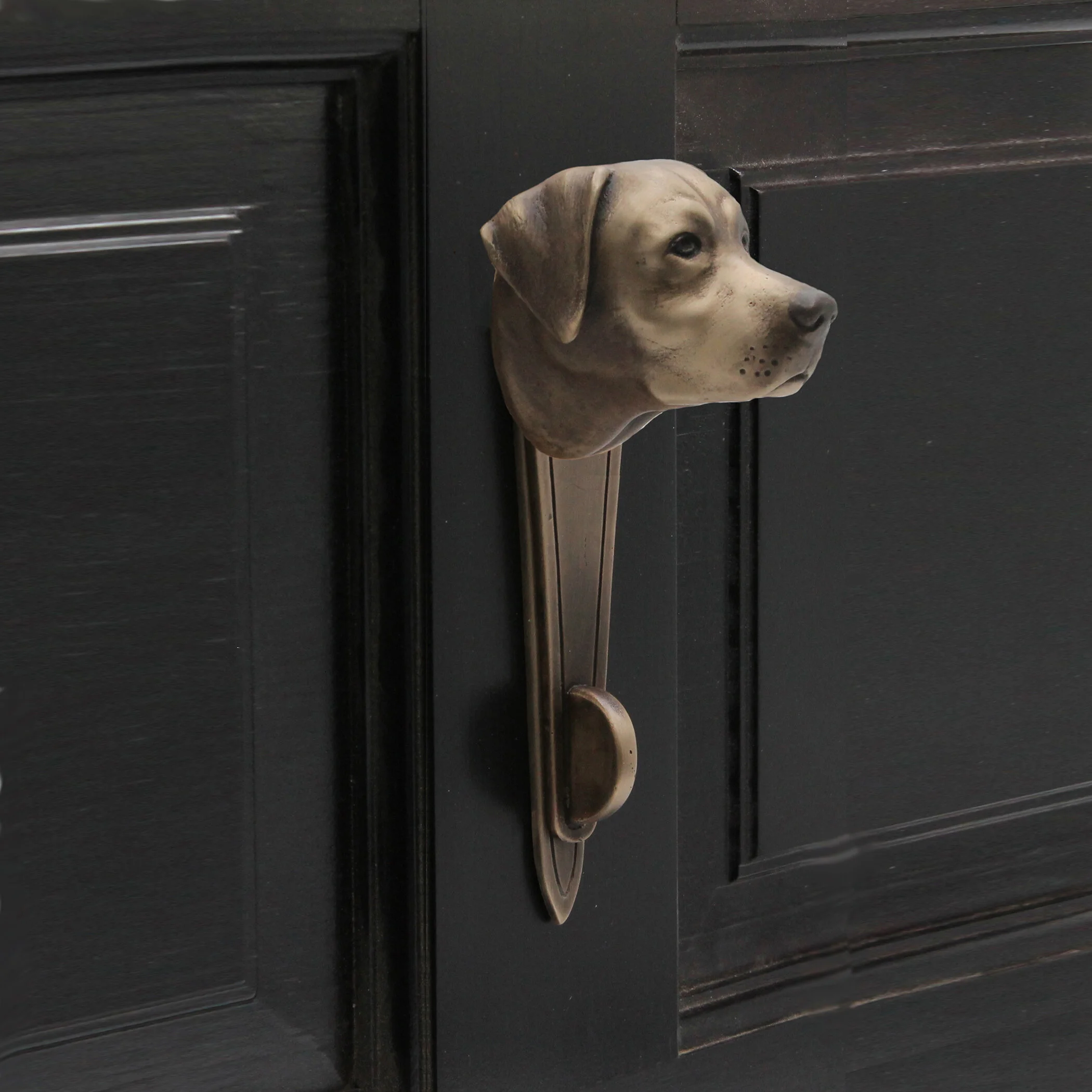 Bronze Labrador door knocker – detailed canine head design by Martin Pierce