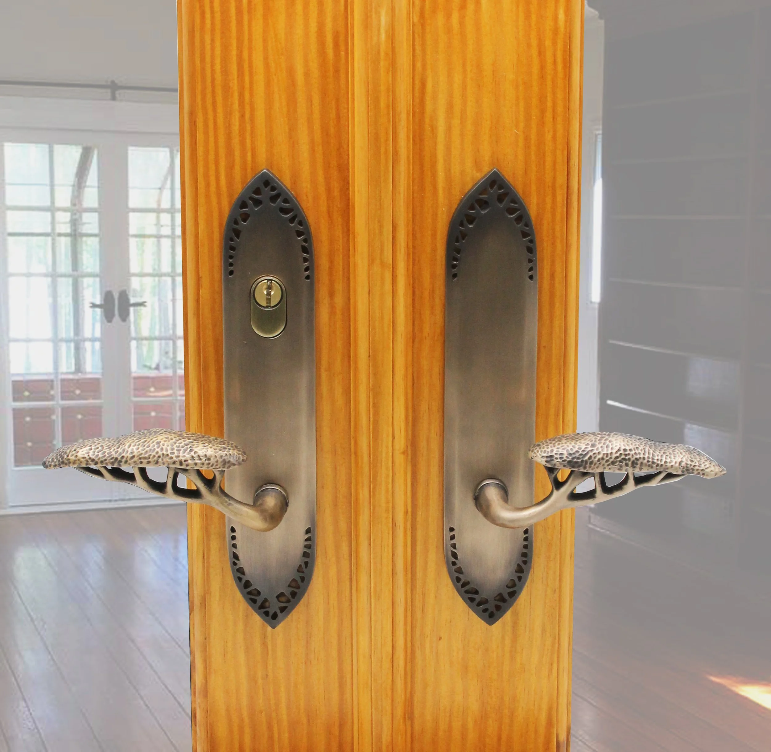 Patio Door Handles tree inspired theme Martin Pierce
