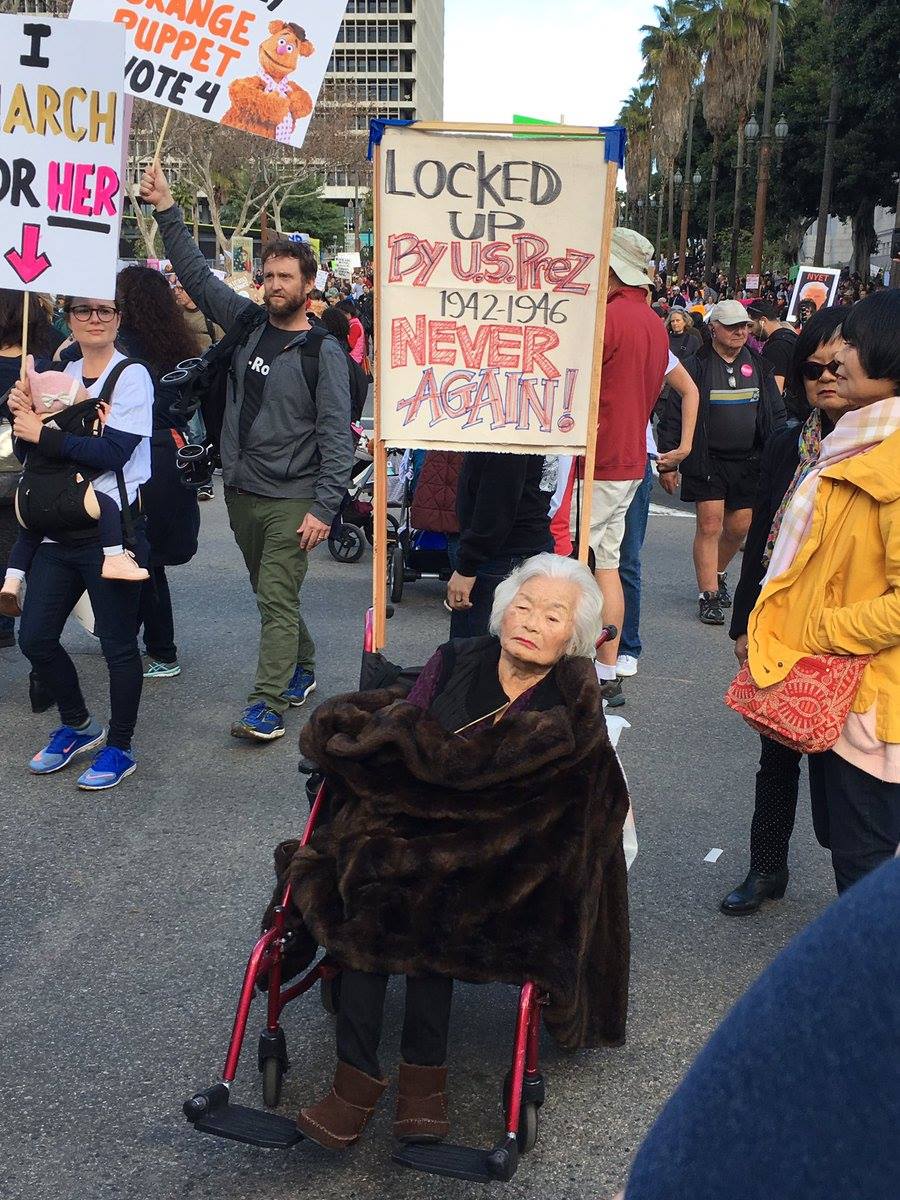 Incarceration survivor, at the Women’s March to protest policies of President Trump