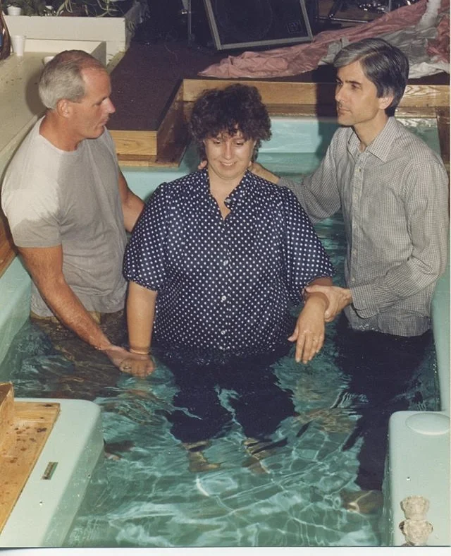 Steve Little and Steve Wright baptizing