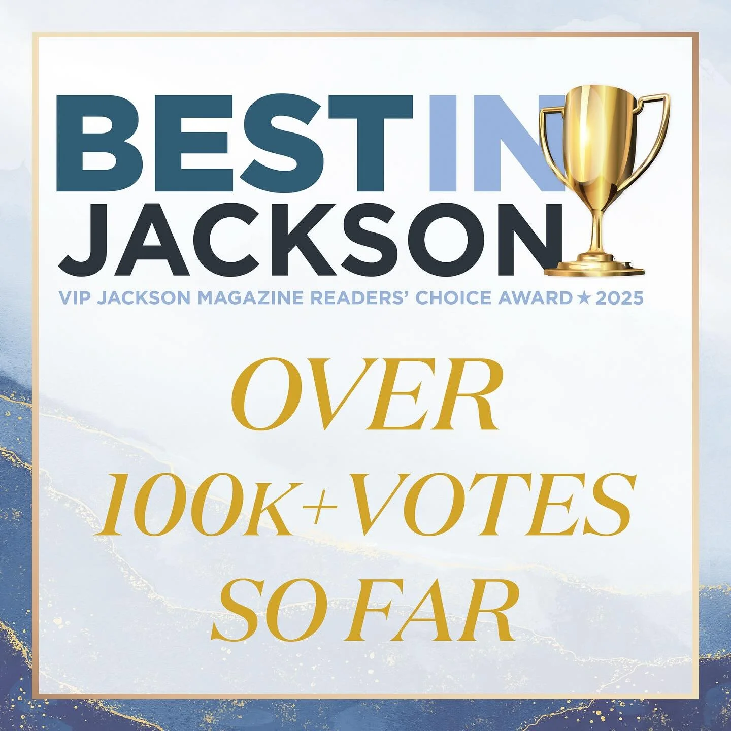We are thrilled to announce there have been over 100k votes for Best in Jackson in the first week of voting! Don&rsquo;t forget that you are able to vote daily for your favorite businesses through August 31. Visit our website vipjackson.com to vote. 