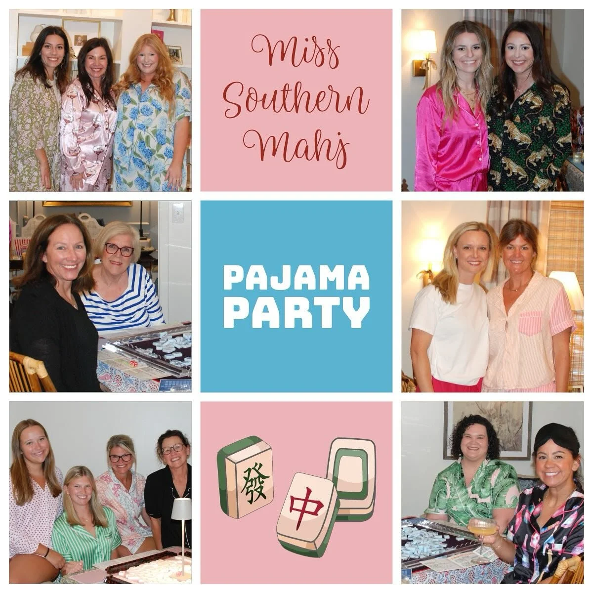 Last month @misssouthernmahj hosted a pajama-themed game night at her at her charming home. What a fun night!