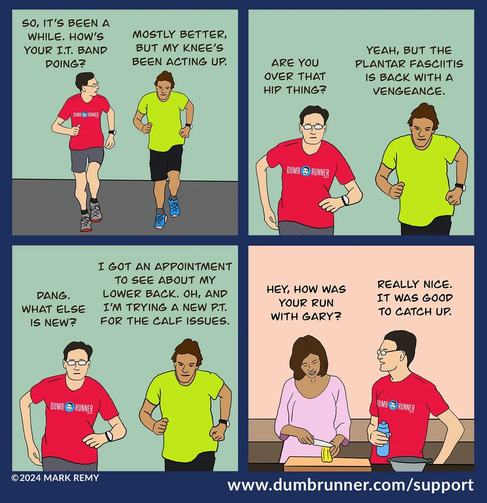 Mark Remy Cartoons Dumb Runner Illustrated #118: 'Catching Up' — Mark Remy's DumbRunner.com