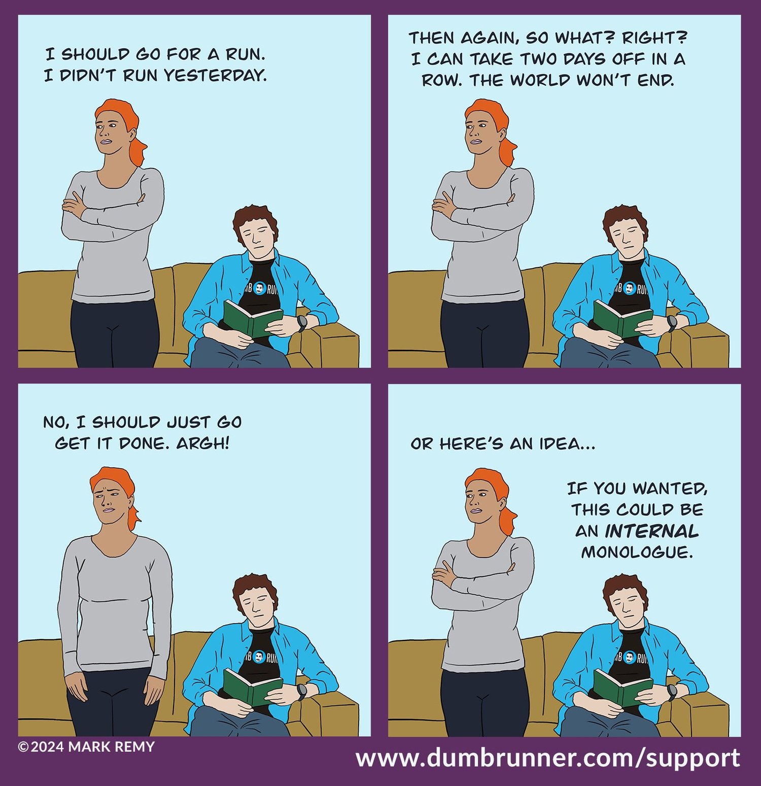 Mark Remy Cartoons Dumb Runner Illustrated #114: 'Vacillation' — Mark Remy's DumbRunner.com