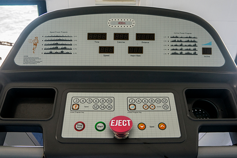 Treadmill User Tempted by Big, Red EJECT Button