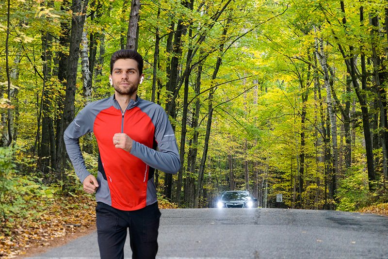 ‘What’s Happening Behind Me Is None of My Business,’ Says Earbud-Wearing Man Running With Flow of Traffic