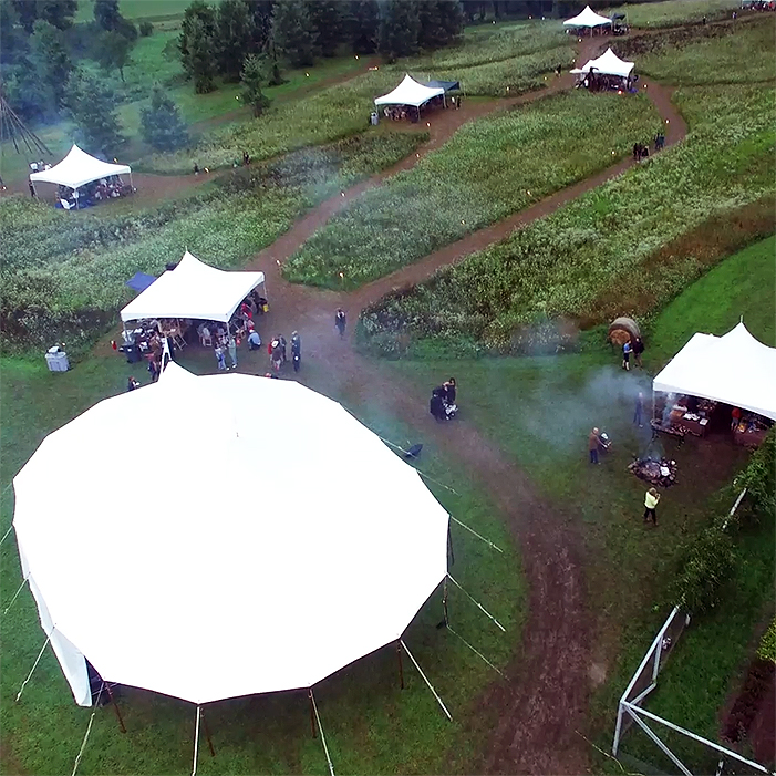 Tents dotted the meadow at the Play With Fire event.