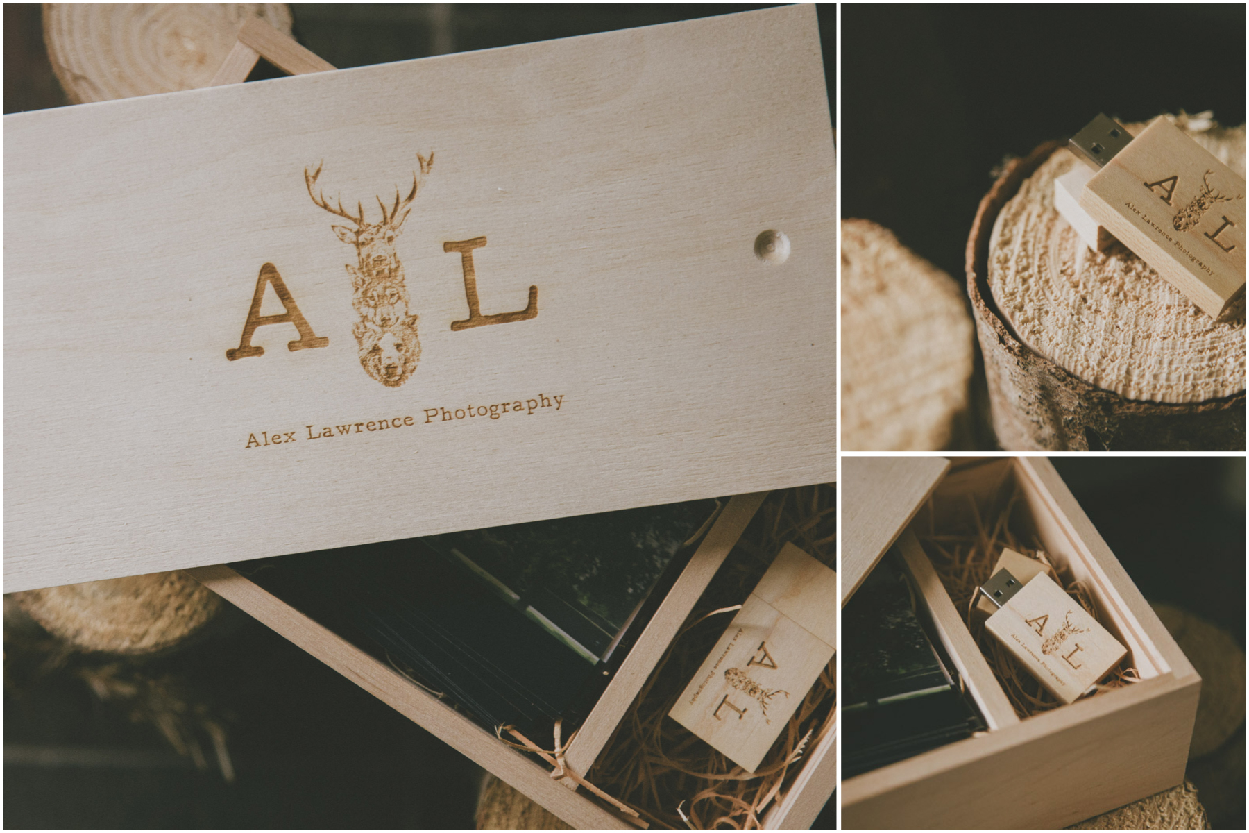 All packages will be delivered in your own branded custom made wooden usb and print storage box.