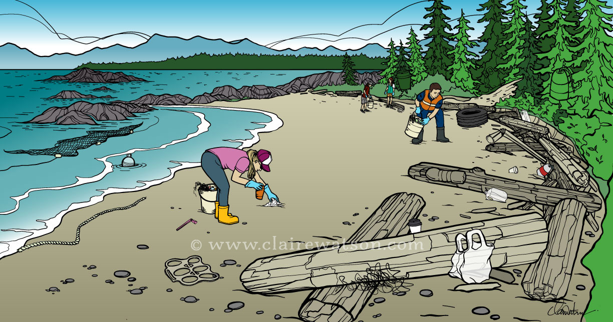 BC Ferries - Sea Forward - Coastal Clean Up // Illustration