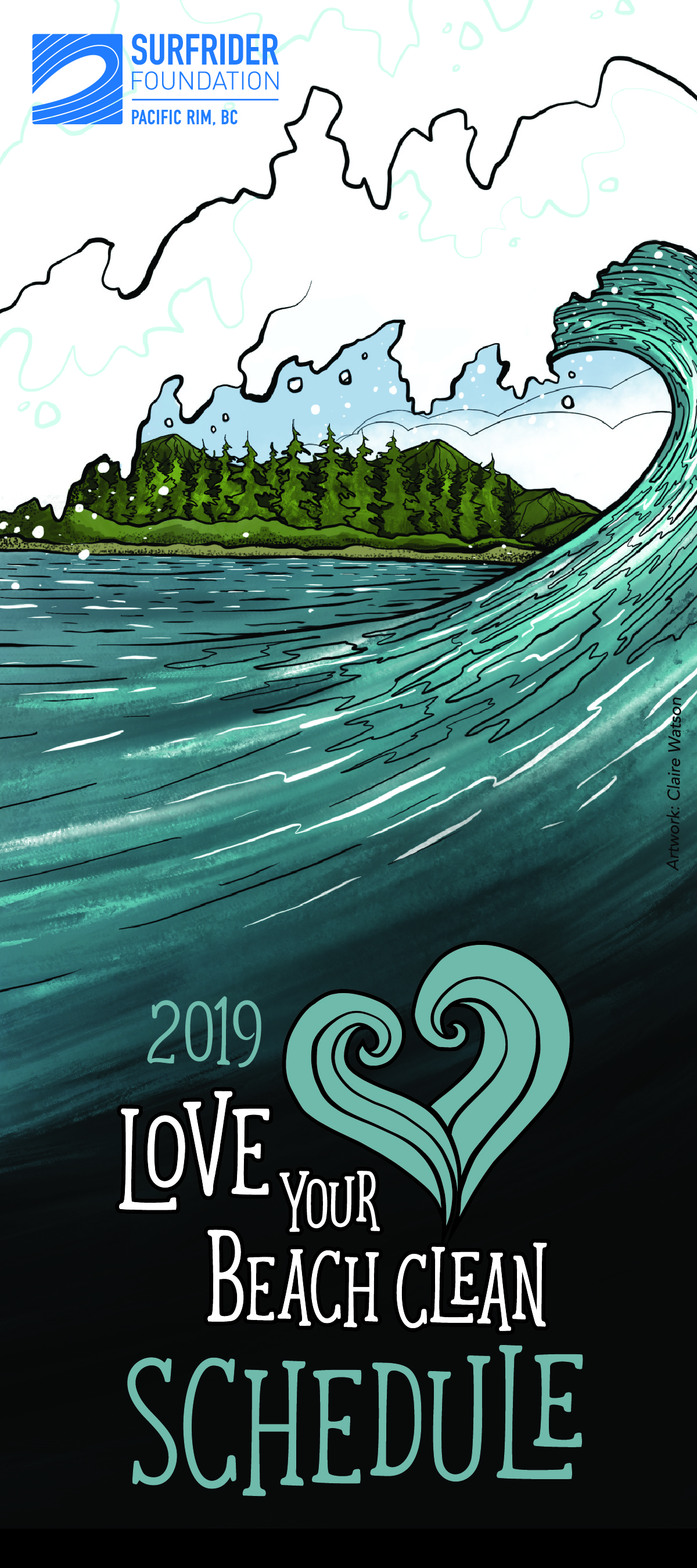 Surfrider Pacific Rim - Love Your Beach Clean Schedule // Brochure Design