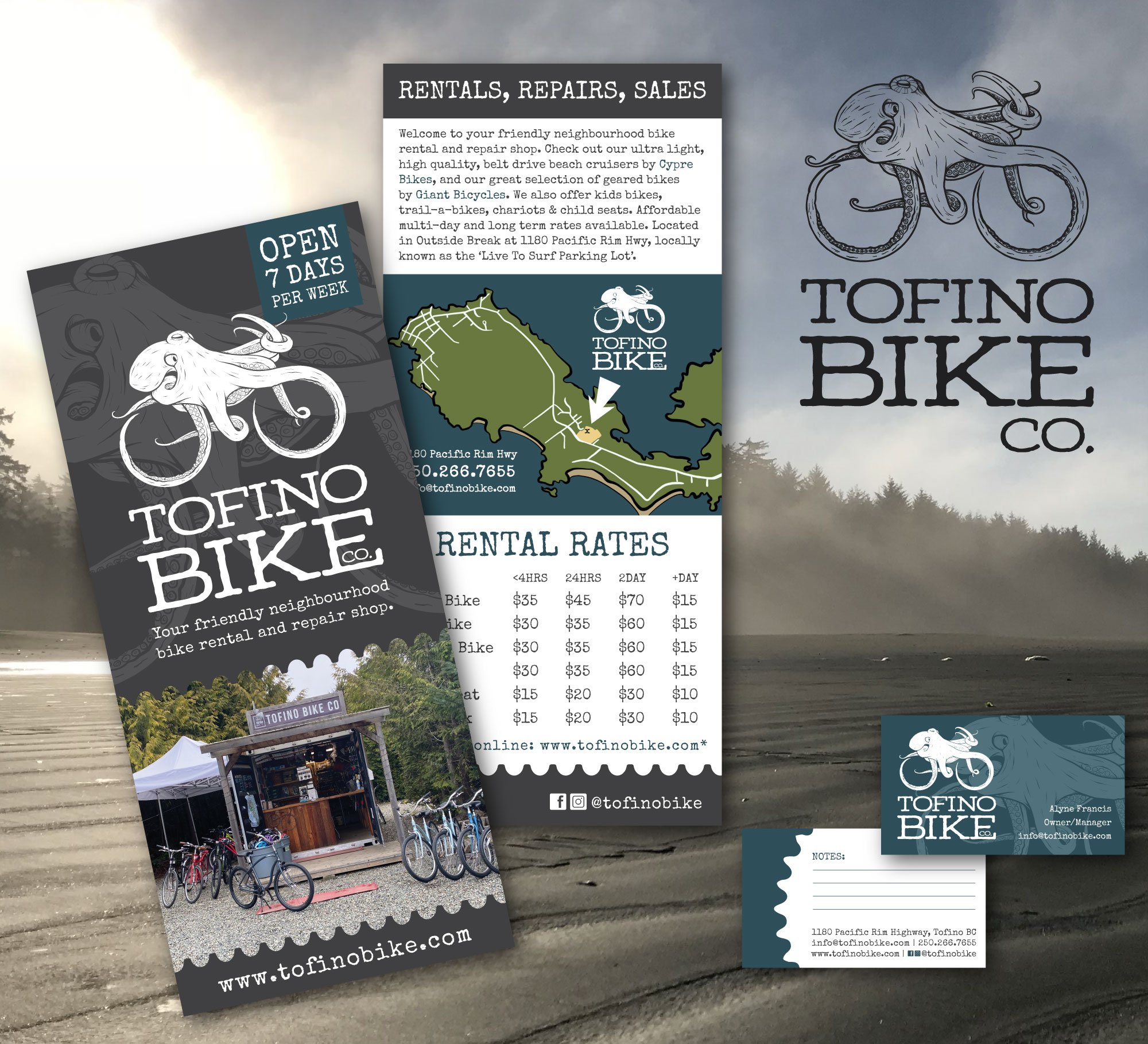 Tofino Bike Co. // Logo Design, Branding and Print Media