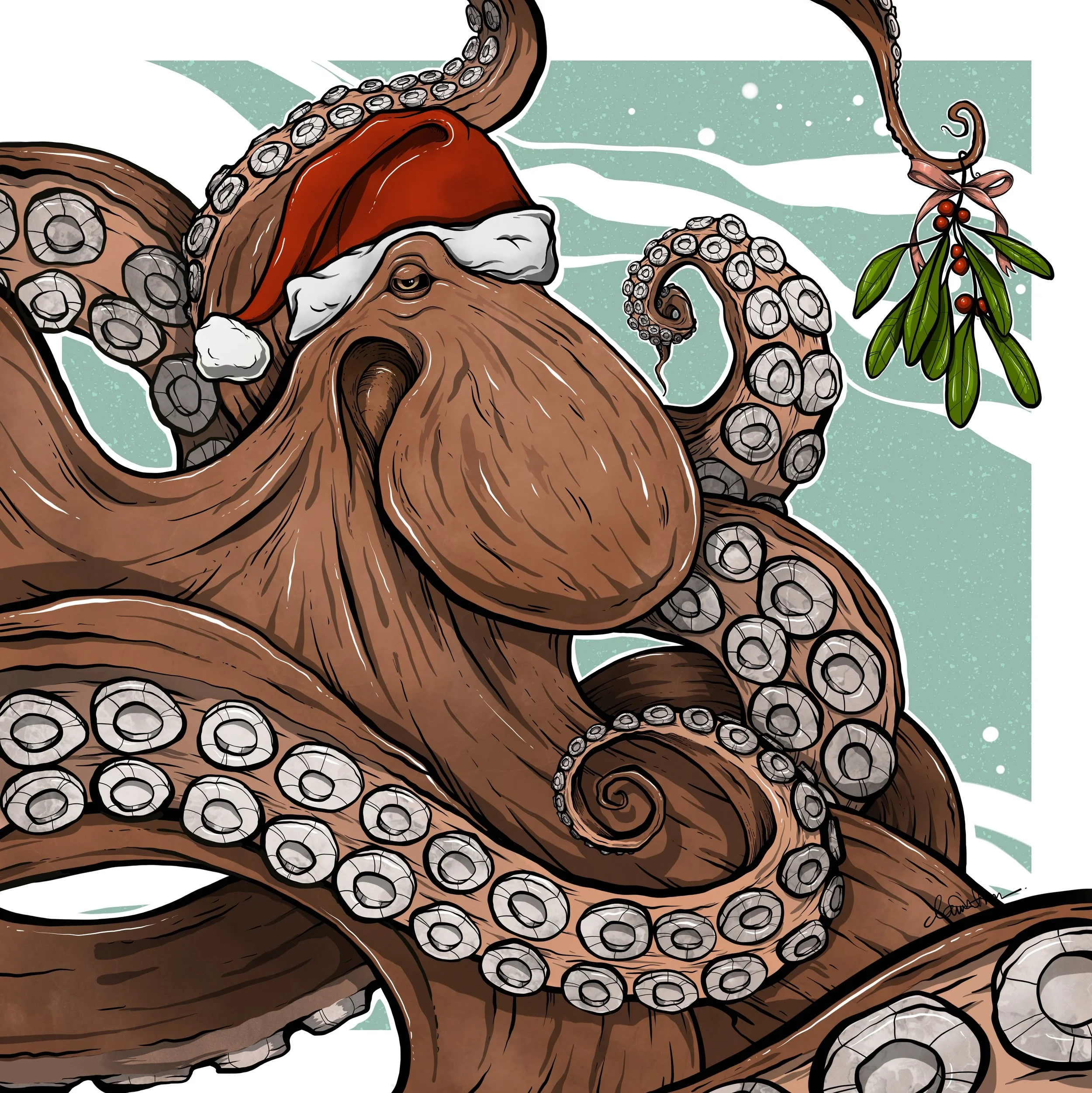 Cheeky Cephalopod // Holiday Card