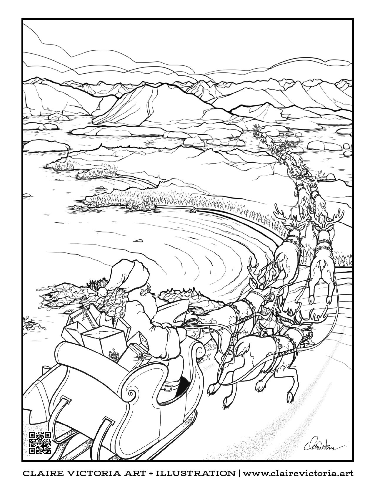 xmas colour pages_santa flying.jpg