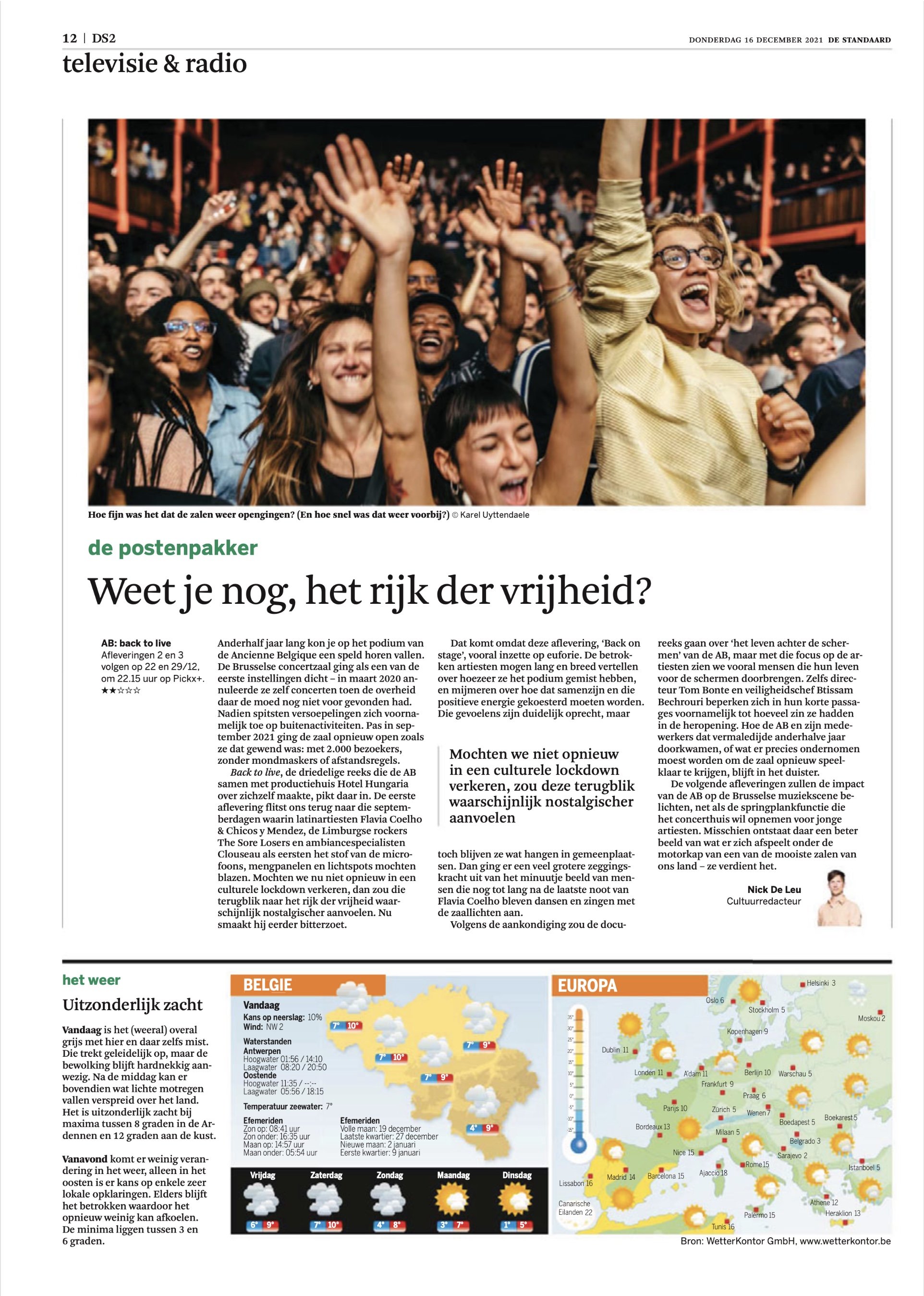 De Standaard - 16 December '21