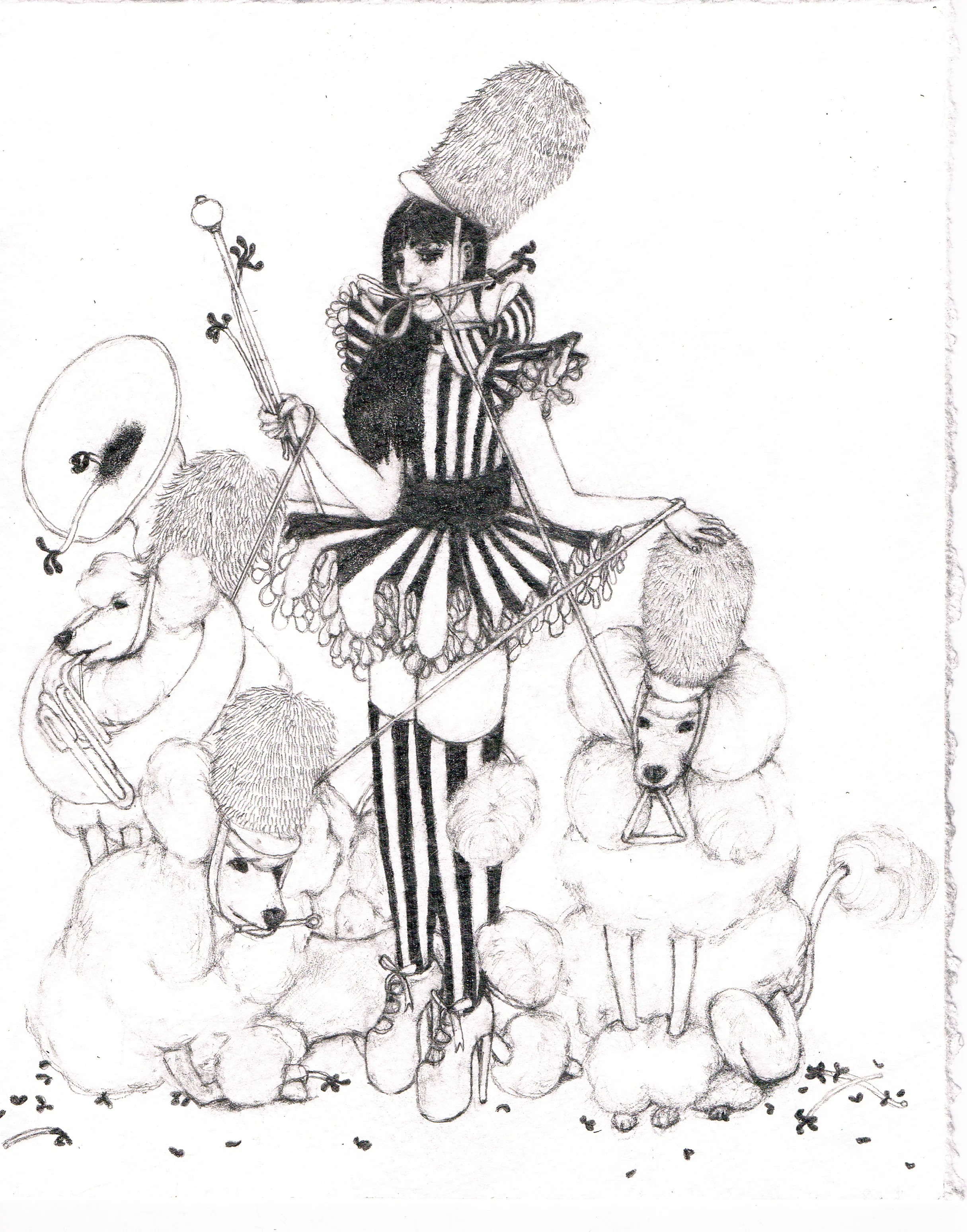 Bea and The Standards , 2013 Pencil on paper 8 x 10 inches