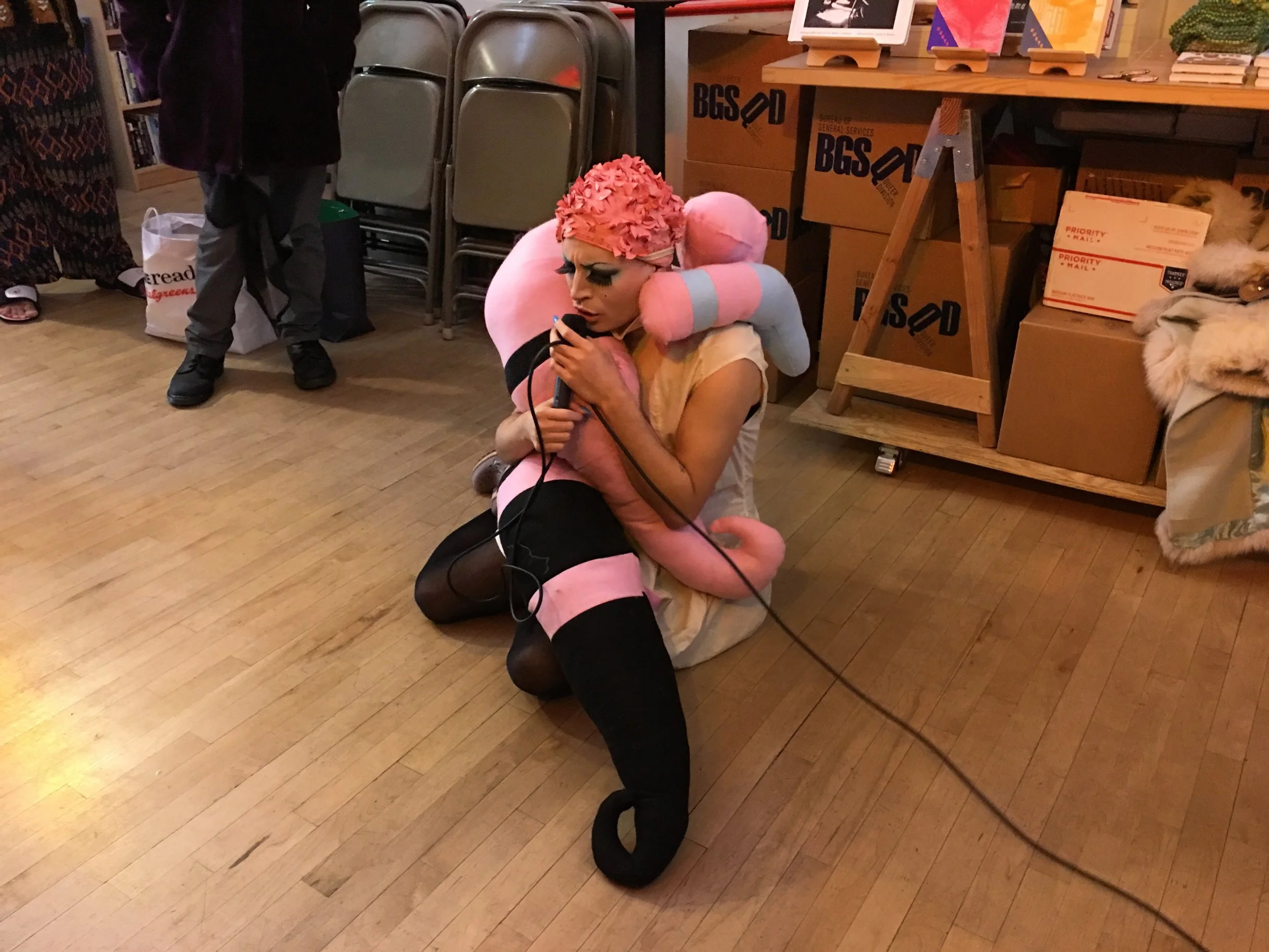   Mercury and the Retrogrades  Performed November 12, 2016 at the  The Bureau of General Services – Queer Division: BGSQD &nbsp;as part of a group exhibition CONEY ISLAND BABIES A performance in my one Queen band, singing live with an interactive sof