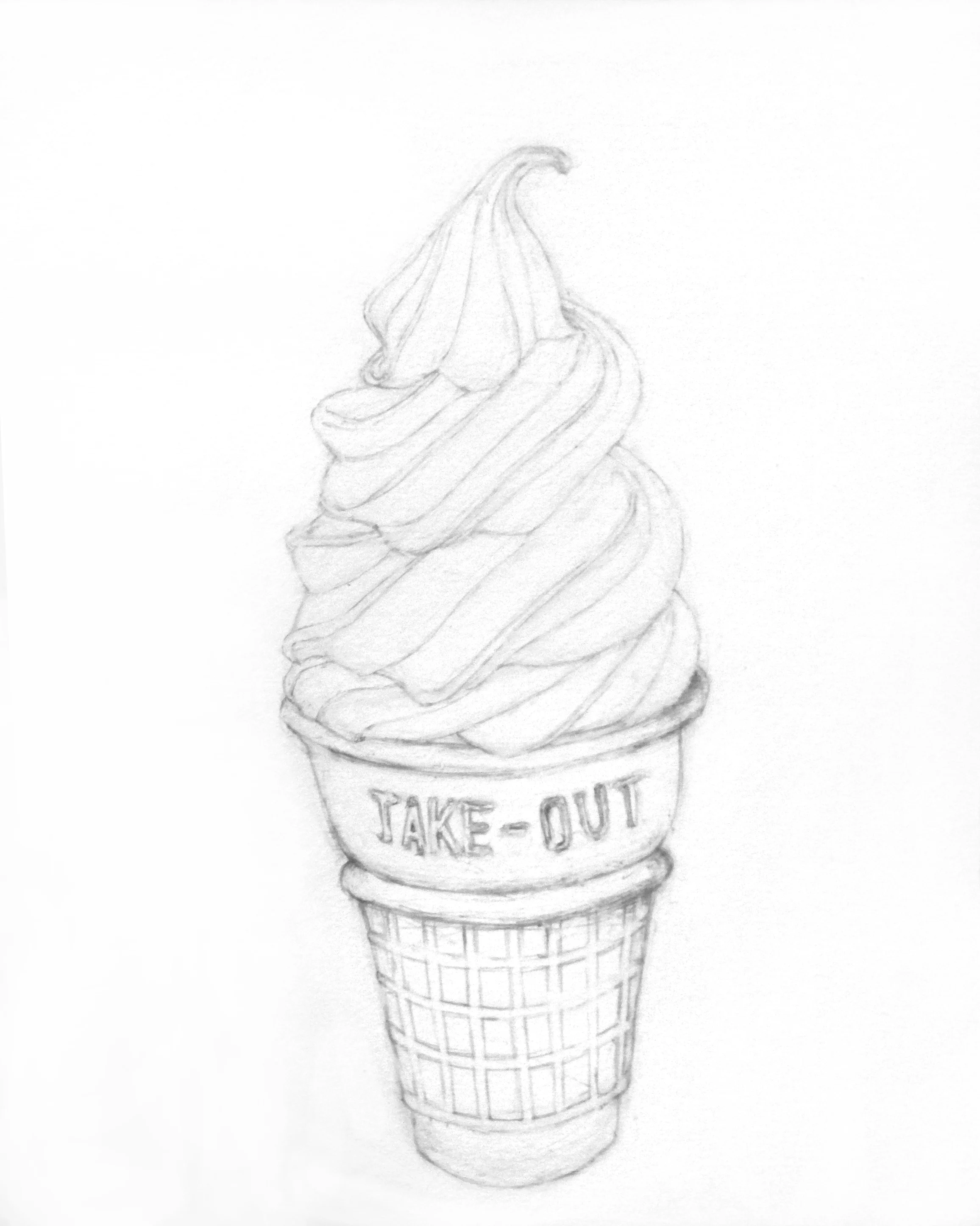 Dollar Cone (Suicide Cone) 2017 8 x 10 Pencil on paper