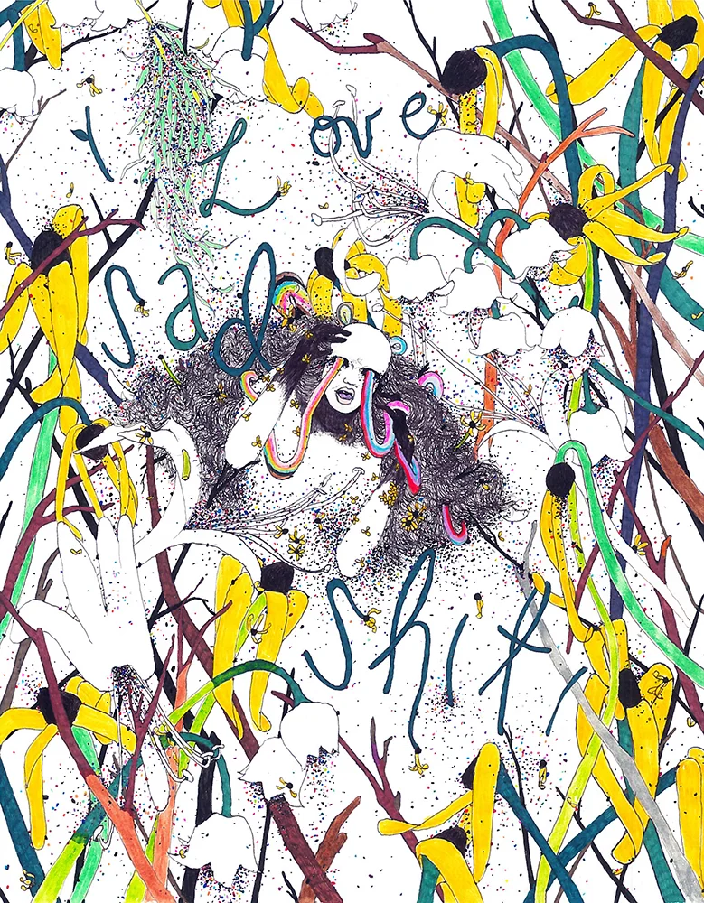 I LOVE SAD SHIT! 8 x 10 inches Color digital print on card stock $20 not including shipping and handling For orders or any inquiries please email matthewdeleon84@gmail.com
