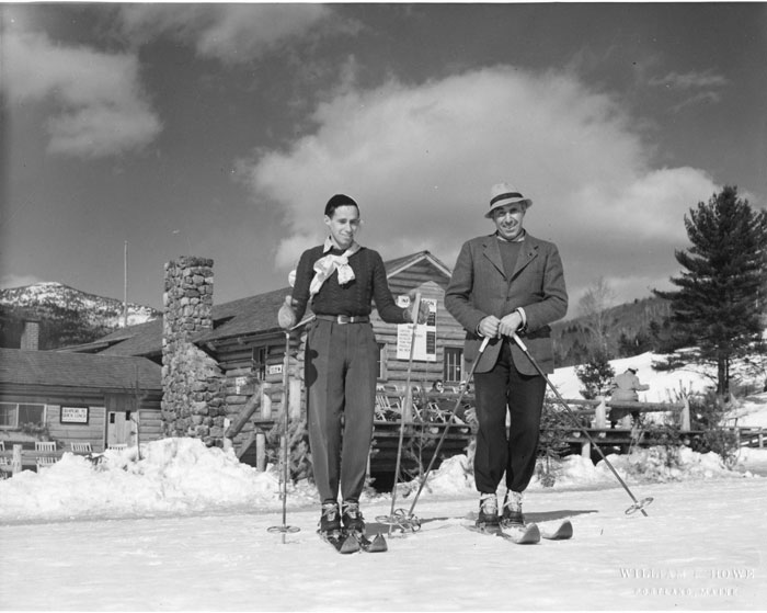 At Cranmore Mountain in 1939. Hannes immediately set up a new ski school to continue teaching upon arrival in New Hampshire. In the 1940s during World War II, he helped train solders in the 10th Mountain Division, including his son Herbert, who was a member of the 10th.