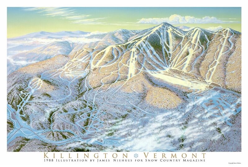 Vintage 1986/87 KILLINGTON MOUNTAIN MINT NEVER USED VERMONT SKI TRAIL MAP 