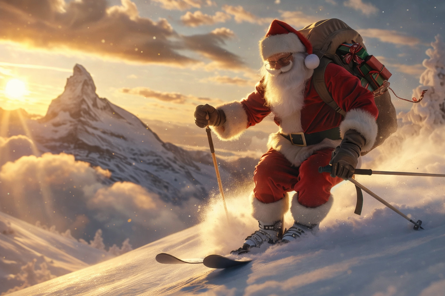 Santa Is A Skier
