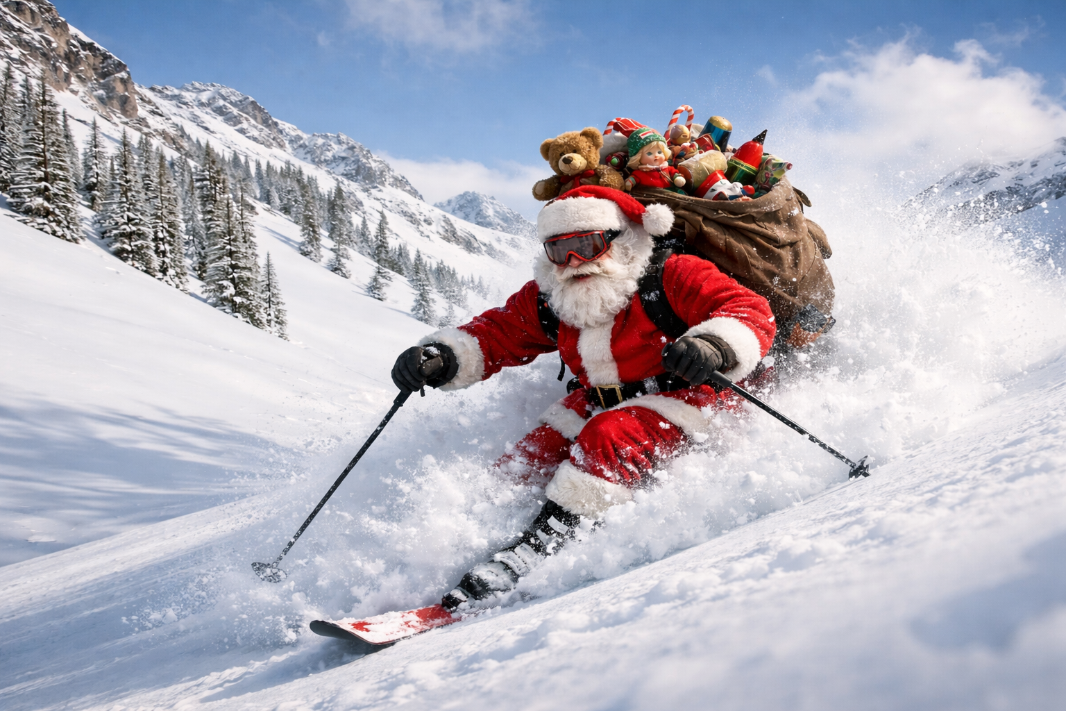 Santa Is A Skier