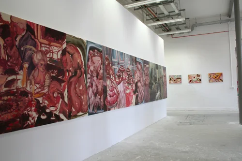 Exhibition View, London, UK "Panorama", 2006, oil on canvas, 561 x 122 cm