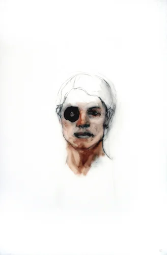 Metal Head 3 2007, multi-media on mylar, 51 x 76 cm