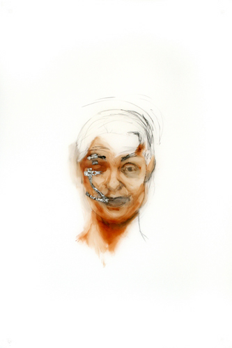 Metal Head 5 2007, multi-media on mylar, 51 x 76 cm