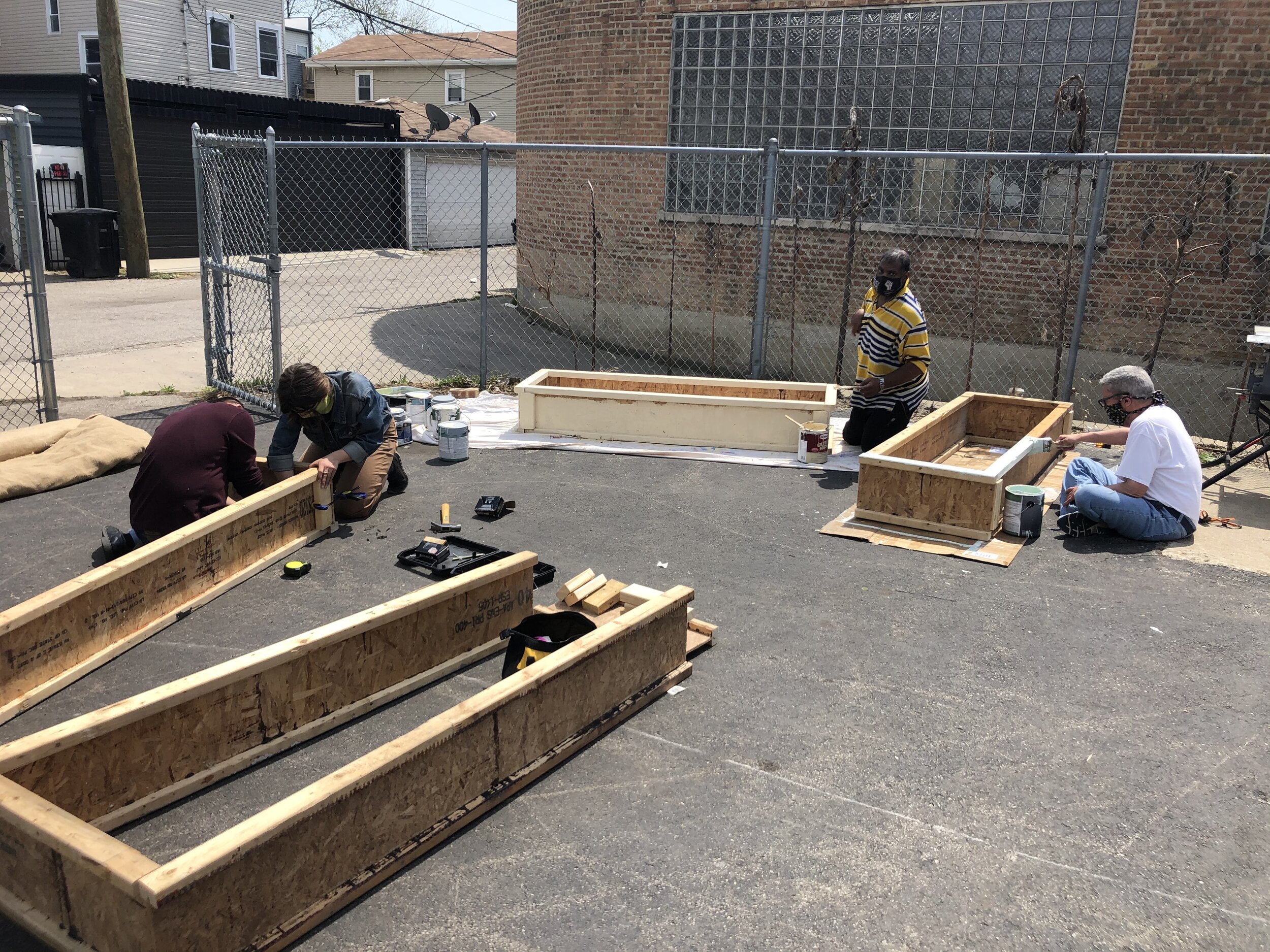  Building and painting raised beds, 2021 