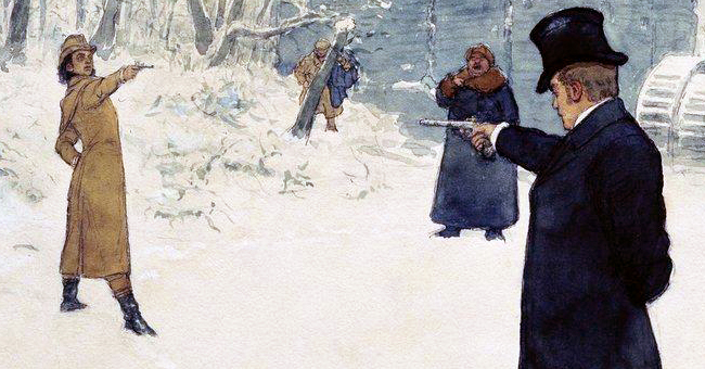 Ilya Repin (1844–1930), “Eugene Onegin and Vladimir Lensky's Duel”