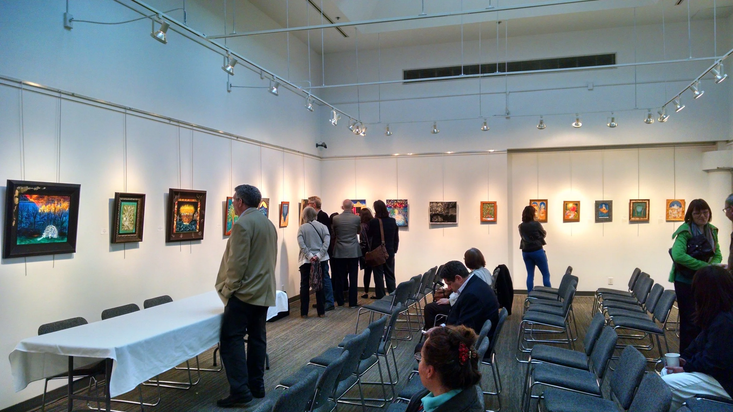 opening reception, two-person exhibition, Vancouver, B.C., Canada