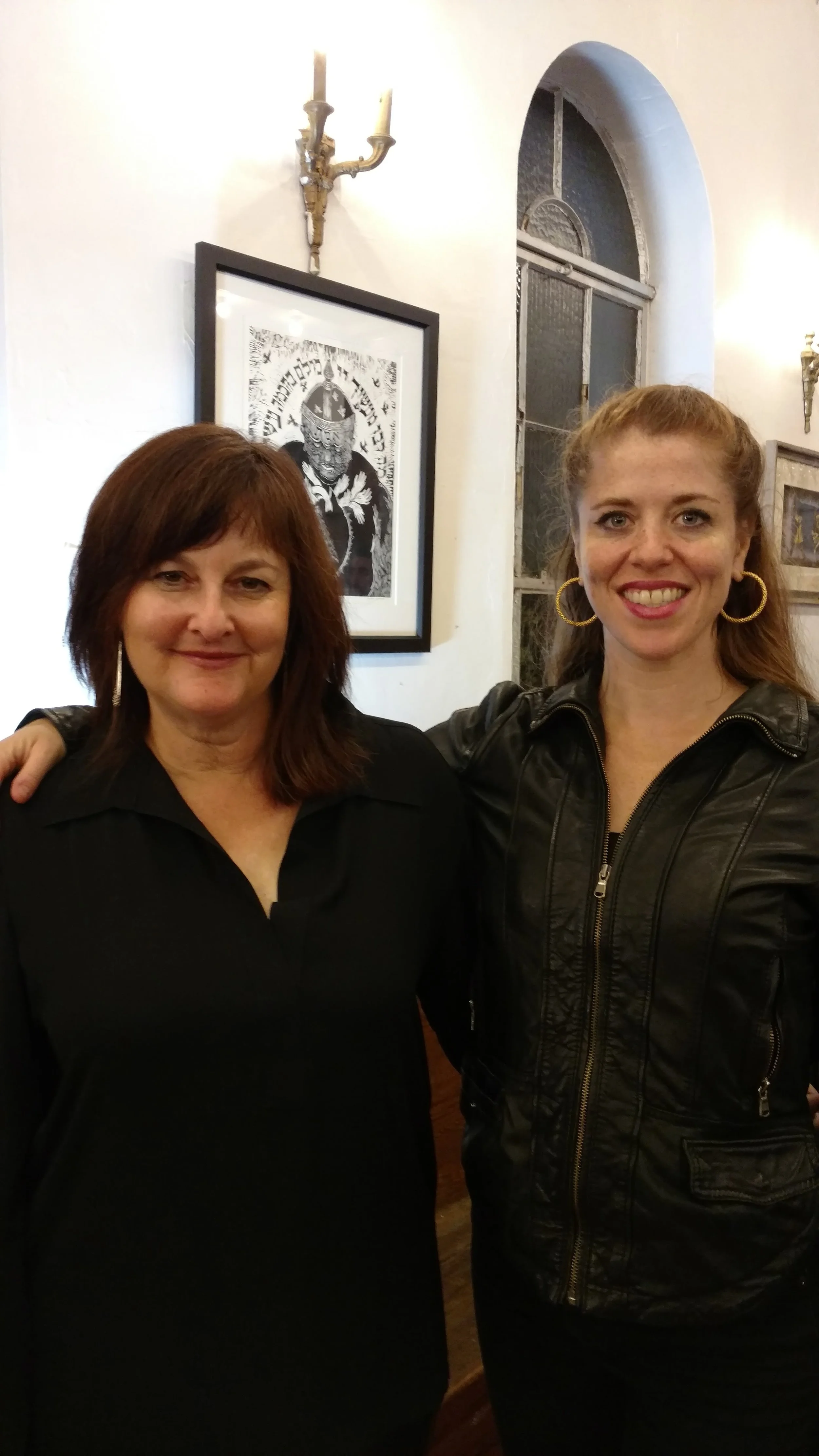 with artist Brooke Borg at Golem exhibition, Brooklyn Jewish Art Gallery