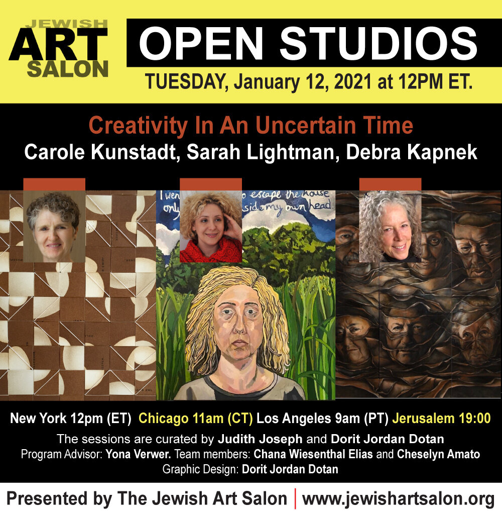 Upcoming! 1-12-21:  Carole Kunstadt, Sarah LIghtman, Debra Kapnek