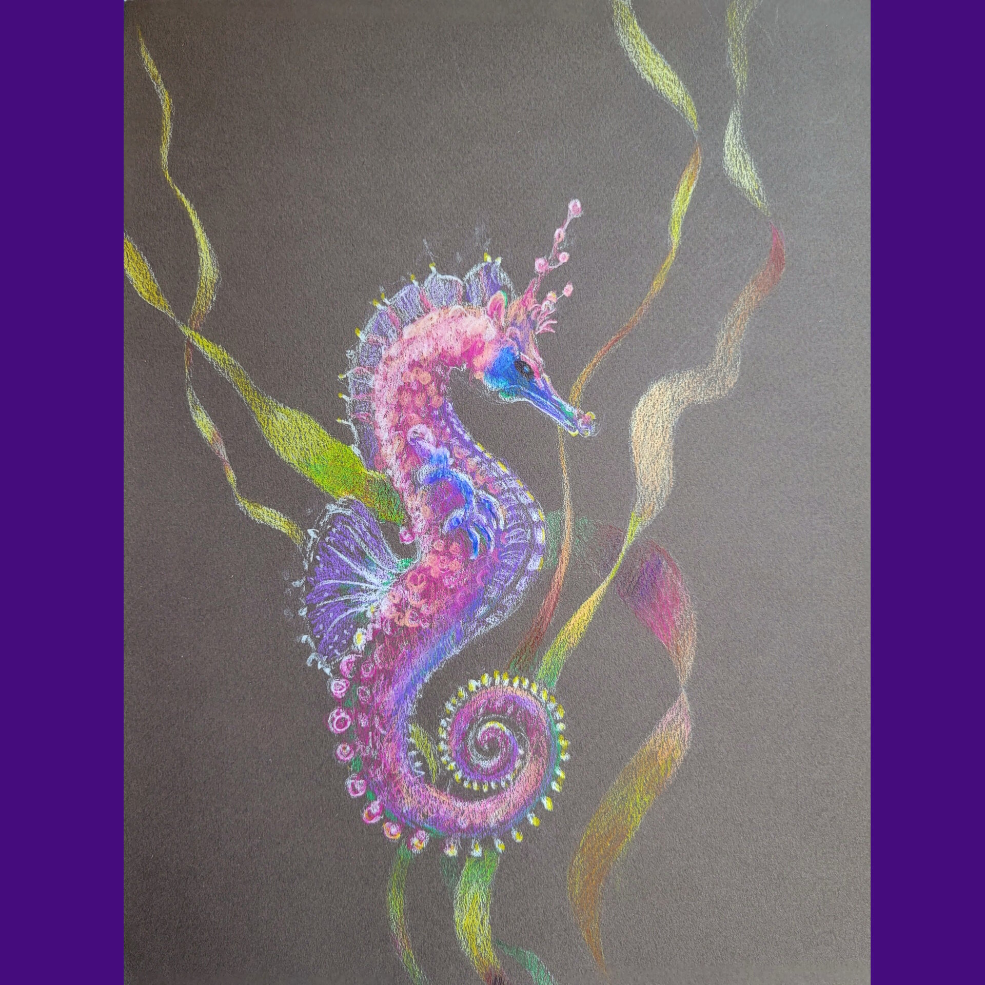 SEAHORSE SUNDAY Just a little seahorse I drew while teaching my Drawing with Colored Pencils class for the Chicago Botanic Garden on zoom. #chicagobotanic #seahorse ##coloredpencildrawing #coloredpencilinstruction #drawinginstruction #seahorsesrule #